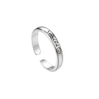 Vintage Smiling Face Silver Ring for Women – Korean Style Elegant Open Fashion Ring