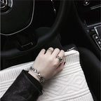 Silver Three-Layer Open Ring for Women – Vintage Stacked Fashion Ring