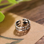 Vintage Fish Silver Open Ring for Women – Adjustable Resizable Nature-Inspired Ring