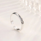 Vintage Smiling Face Silver Ring for Women – Korean Style Elegant Open Fashion Ring