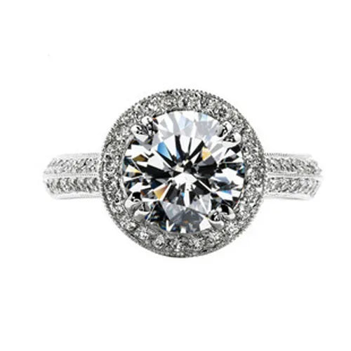 Circular Zircon Copper Open Ring for Women – Sparkling Adjustable Fashion Ring