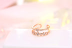 Silver & Rose Gold Open Adjustable Ring for Women – Classic Daily Wear Fashion Ring