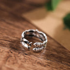 Vintage Fish Silver Open Ring for Women – Adjustable Resizable Nature-Inspired Ring