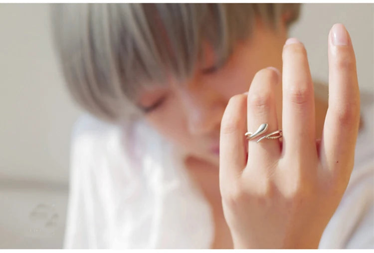 925 Sterling Silver Snake Open Ring – Gothic European Style Adjustable Ring for Men & Women