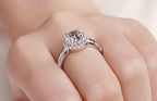Circular Zircon Copper Open Ring for Women – Sparkling Adjustable Fashion Ring