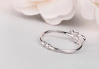 Korean Sweet Bowknot Ring for Women – White Gold Plated Adjustable Engagement Band Ring