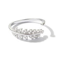 925 Silver Open Leaf Ring with Zircon for Women – Vintage Nature-Inspired Adjustable Ring