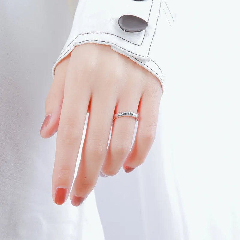 Vintage Smiling Face Silver Ring for Women – Korean Style Elegant Open Fashion Ring