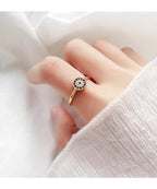 925 Sterling Silver Evil Eye Zircon Open Ring – Adjustable Spiritual Protection Ring