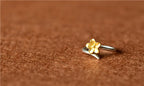 Simple Flower Plain Silver & Gold Ring for Women – Adjustable Fashion Ring