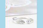 Silver Feather Open Ring for Women – Adjustable Fine Jewelry Finger Ring