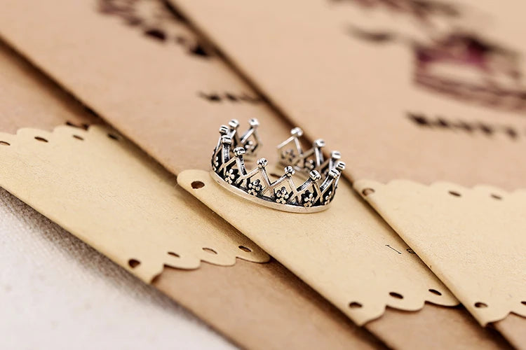 Bohemian Crown Antique Ring for Women & Men – Gothic Punk Silver Ring