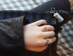 Silver Three-Layer Open Ring for Women – Vintage Stacked Fashion Ring