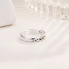 Vintage Smiling Face Silver Ring for Women – Korean Style Elegant Open Fashion Ring