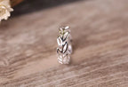 Silver Plated Olive Branch Open Cuff Ring – Adjustable Nature-Inspired Summer Ring