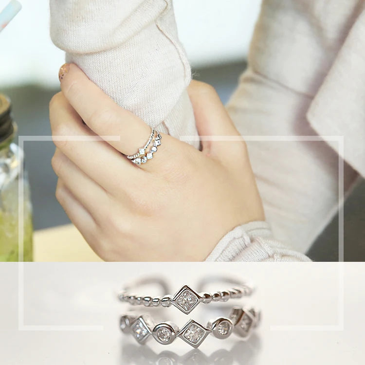 Silver & Rose Gold Open Adjustable Ring for Women – Classic Daily Wear Fashion Ring